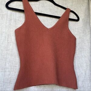 House Of Harlow 1960 Orange Coral Ribbed Tank Top Size Small
